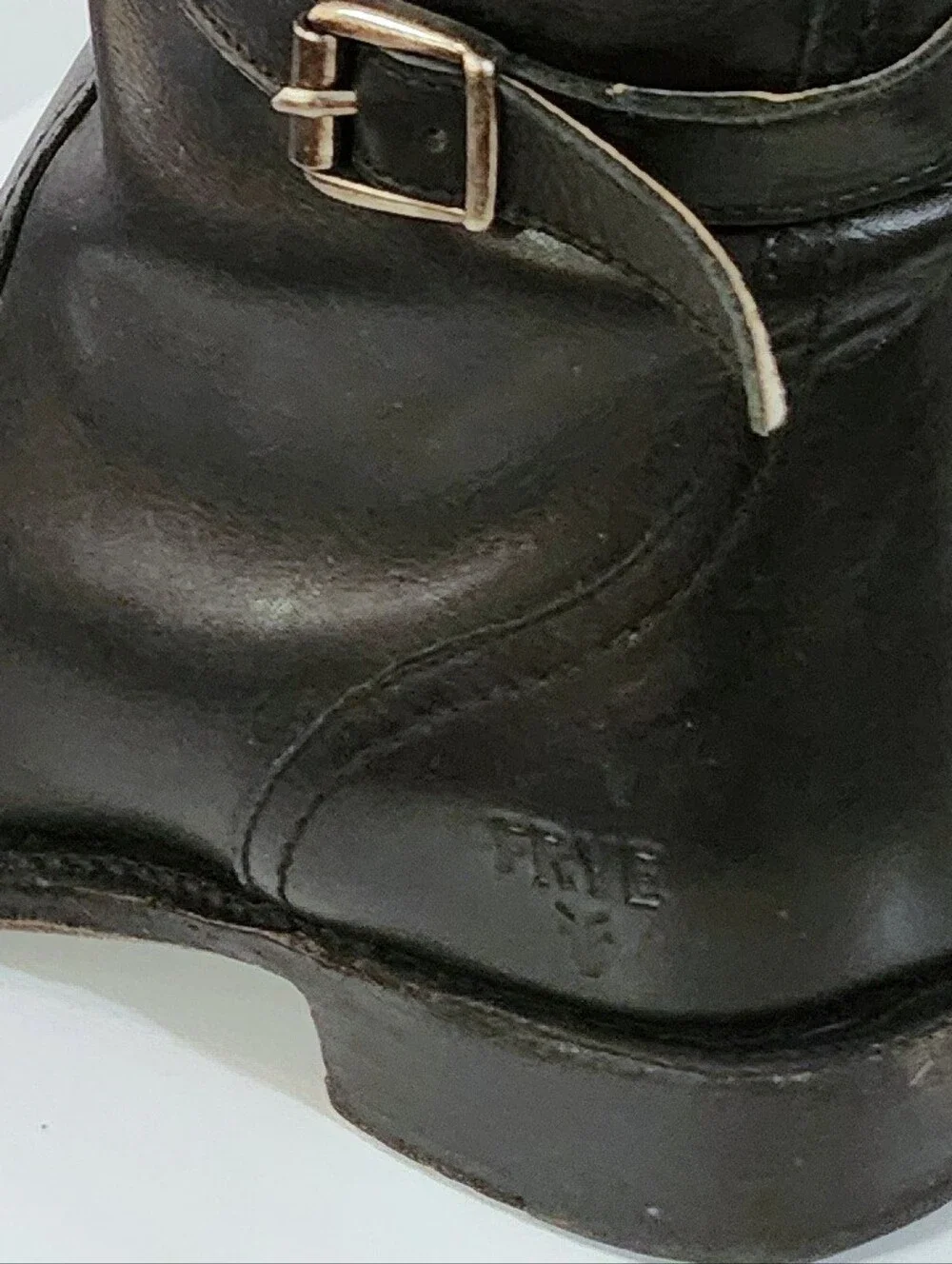 Frye Black Leather Knee High Riding Boots